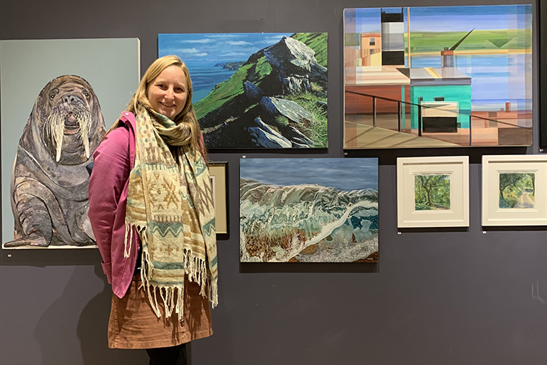 Clare Willcocks at the Burton Art Gallery Annual Christmas Open Exhibition