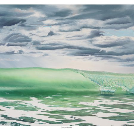 Print from an original oil painting of a wave - Emerald Breaker